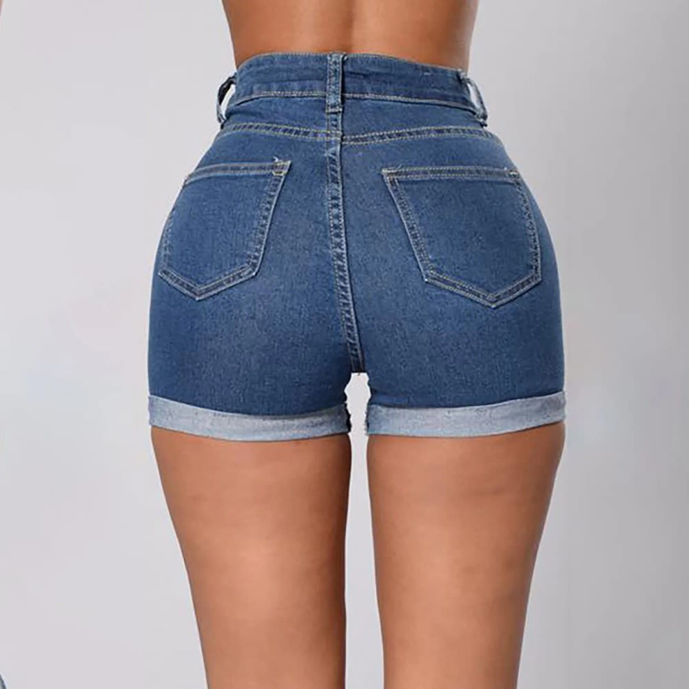 2023 High Waisted Women's Rolled Denim Shorts